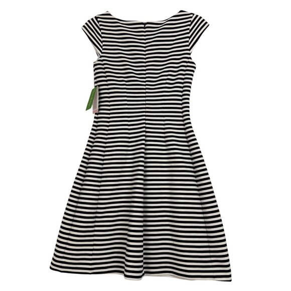 Lilly Pulitzer Dress Women's Small Briella Ottoman Stripe Cap Sleeve Zip Back - Picture 3 of 16